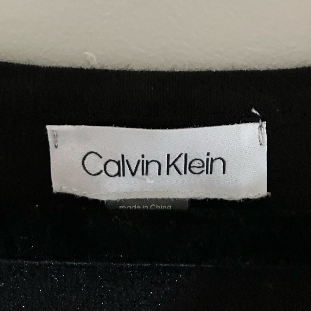 Calvin Klein Black Sweater Dress with Gold Stud Accents - Picture 4 of 6